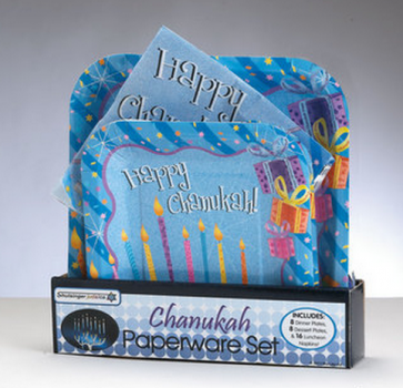 Assiettes et serviettes "Happy Chanukah"