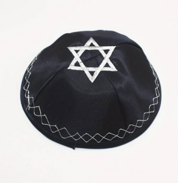 Kippa Bleu Marine maguen David