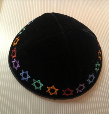 Kippa velours  4 PARTIES  Maguen David couleur