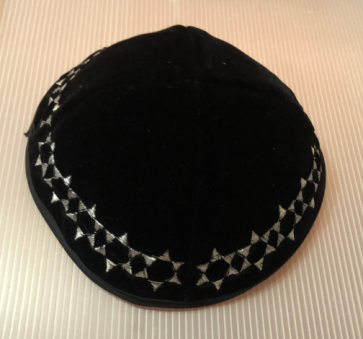 Kippa velours  4 PARTIES  Maguen David argent