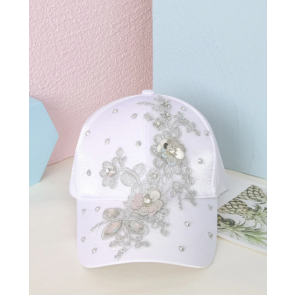 Casquette Blanche à paillettes