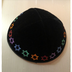 Kippa velours  4 PARTIES  Maguen David couleur