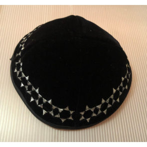 Kippa velours  4 PARTIES  Maguen David argent