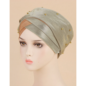 Turban à perles Doré